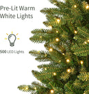 Puleo International 7.5ft Pre-Lit Slim Fraser Fir Christmas Tree — 4