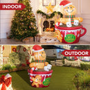 ZPISF 6 FT Christmas Inflatables Outdoor Decorations, Cute Christmas Blow Up Yard Decorations Gingerbread Man in Hot Cocoa Mug Scene for Garden Lawn Xmas Decor — 8
