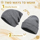 ZOORON Beanie for Men Women Slouchy Winter Beanie Hats Cuffed Skull Caps - 1pack-lightgrey — 3