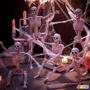 JOYIN 5 PCS Posable Halloween Skeleton Decor 16 Inches, Full Body Posable Joints Hanging Skeletons for Halloween Decorations, Graveyard Props, Haunted House Accessories, Spooky Scene Party Favors — 7