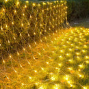 kemooie 198 LED Christmas Net Lights, 9.8FT x 6.6FT Plug in Mesh Lights, Connectable 8 Twinkle Modes Waterproof String Lights for Garden Bush Window Christmas Decorations (Warm White) — 1