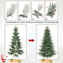 Yaheetech 7.5ft Pre-lit Aspen Fir Artificial Christmas Tree with 550 Warm White LED Lights Full Prelighted Xmas Tree w/1128 Branch Tips & Foldable Stand for Home Holiday Decor, Green — 8