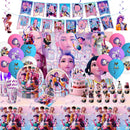 127 Pcs K Pop Demon Hunters Birthday Decorations, Party Supplies Kit with Backdrop, Banner, Cake Topper, Cupcake Picks, Balloons, Stickers for Themed Celebration — 7