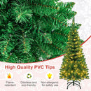 Goplus 4.5ft Prelit Pencil Christmas Tree, Premium Hinged Fir Tree, with Warm White LED Lights and Solid Metal Stand, Easy Assemble, Ideal Artificial Xmas Tree for Home and Office — 3