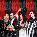 ZATAYE 2 Pack Black Red Halloween Foil Curtain Streamer Decorations | 2 PCS — 6