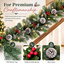 9ft Flocked Pre-Lit Artificial Christmas Garland with Lights — 2