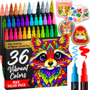 ARTISTRO 36 Dual-Tip Acrylic Paint Marker Pens for Drawing | Multicolor — 1