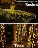 Led Christmas Net Lights for Bushes, 132LED 6FT x 6FT Connectable UL Certified Net Lights for Bushes Tree Shrubs Xmas Trunk Green Wire Christmas Decorations — 3