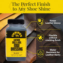 Fiebing's Leather Sole & Heel Edge Dressing (4 oz) - High Gloss, Protective Shoe Dressing Polish - Includes Brush Applicator - Black — 4