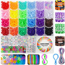 YMSDZHL 1000PCS Neon Kandi Pony Beads Letter Bead Bracelet Making Kit — 1