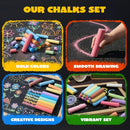 JOYIN 224 PCS Sidewalk Chalks Set Non-Toxic Washable Jumbo Chalk for Outdoor Art Play, Painting on Chalkboard, Blackboard and Playground — 6