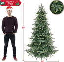 Yaheetech 7.5ft Pre-lit Aspen Fir Artificial Christmas Tree with 550 Warm White LED Lights Full Prelighted Xmas Tree w/1128 Branch Tips & Foldable Stand for Home Holiday Decor, Green — 4