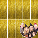 10 Pack Foil Curtain Backdrop Gold Metallic Tinsel Foil Fringe Curtains Photo Booth Props for Birthday Wedding Engagement Baby Shower Bachelorette Christmas Holiday Celebration Party Decorations | 10 Pcs — 1