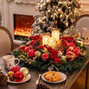 Valery Madelyn 30" Pre-Lit Large Christmas Wreath for Front Door Red Gold — 3