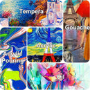 Stretched Canvases for Painting 8x8 Inch 7-Pack, 10 oz Triple Primed Acid-Free 100% Cotton Blank Canvas, Square Canvas for Oil Paint Acrylics Pouring & Wet Art Media, Pour Painting | Studio | 8"x8"(7-Pack) — 4