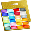ARTISTRO Professional Metallic Watercolor Paint Set for Adults - 24 Pigment-Rich Colors, XL Pans, ASTM-I Lightfastness, High Tinting Strength Watercolor Set for Professionals made by professionals | 24 Metallic Colors — 1