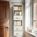 6-Shelf Hanging Closet Organizer with 3 Drawers, 2-in-1 Design, Beige — 8