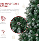 Best Choice Products 6ft Pre-Decorated Holiday Christmas Tree for Home, Office, Party Decoration w/ 1,000 PVC Branch Tips, Partially Flocked Design, Pine Cones, Metal Hinges & Base — 3