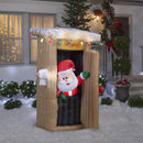 Gemmy Christmas Inflatable 6 FT Tall Animated LED Lighted Outhouse Santa Outdoor Yard Prop — 2