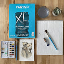 Canson XL Series Watercolor Pad, Heavyweight White Paper, Foldover Binding, 30 Sheets, 9x12 inch — 6