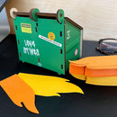 Genuine Fred Desk Dumpster Pencil Holder with 100+ Flame Note Cards, Funny 3-Compartment Organizer for Office Supplies, Desk Caddy for Work or Home — 3