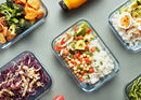 M MCIRCO 10 Pack Glass Food Storage Containers with Lids, Gray — 6