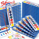 36 Pack Watercolor Paint Set Bulk,8 Colors Washable WaterColor Paint for Kids, Water Color Paint with Brushes, Ideal Valentine Party Favors, Art Supplies for School Classroom Home | 1 Count (Pack of 36) — 1