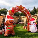 10.5FT Christmas Inflatable Archway, Blow Up Arch with Waving Cute Gingerbread Man with Santa Hat & Scarf and Lovely Snowman Holding Star, Xmas Arch for Yard Lawn Patio Garden Holiday Party Decor — 8
