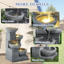 Grepatio 4-Tiers Indoor/Outdoor Garden Water Fountain, 21.9" H Cascading Water…