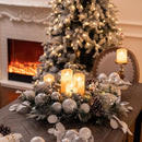 Valery Madelyn 24'' Pre-Lit Christmas Wreath for Front Door with Light, Large Lighted Outdoor Christmas Wreath with Silvery White Xmas Balls & Pinecones for Home Porch Fireplace Window Holiday Decor — 2