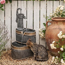 Zamildon's 2-Tier Cascading Water Fountain Indoor Outdoor, 20.5 Inch Height 3…