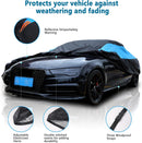 MORNYRAY Waterproof Car Cover All Weather Snowproof UV Protection Windproof Outdoor Full car Cover, Universal Fit for Sedan (Fit Sedan Length 194-206 inch, Blue) — 2