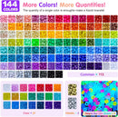 Redtwo 7 Boxes 5000 Pcs Pony Beads Kit, 144 Colors 6x9mm Kandi Beads for Friendship Jewelry Bracelet Making Kit,… — 2