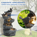 Dephet 5-Tiers Cascading Rock Water Fountain Outdoor, Waterfalls Fountains