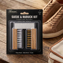 Fiamme Suede and Nubuck Cleaning Kit - Complete Brass & Nylon Brush Set, Suede Eraser for Shoes, Jackets, Boots, Handbags — 8