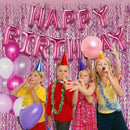 Pink Backdrop Party Decorations Pink Streamers Tinsel Foil Fringe Curtains Wavy Sparkle Metallic Pink Curtain Photo Booth Props for Birthday Wedding Valentines Day Bachelorette Decorations | 2 Pack — 4