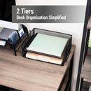 Mind Reader Stackable Paper Tray, Desktop Organizer, File Storage, Office, Metal Mesh, 2 Pcs., Black — 2