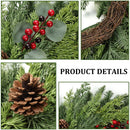 Christmas Wreath with Lights 24 Inch Real Touch Pine Wreath with Red Berries/Pine Cone Prelit Christmas Wreaths for Front Door Outdoor Christmas Decorations Winter Wreath for Windows Indoor Holiday — 7