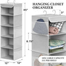 Simple Houseware 5 Shelf Hanging Closet Organizer, Gray — 2