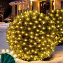 Led Christmas Net Lights for Bushes, 132LED 6FT x 6FT Connectable UL Certified Net Lights for Bushes Tree Shrubs Xmas Trunk Green Wire Christmas Decorations — 1
