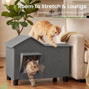Love's cabin Outdoor Cat House Weatherproof Elevated Cat Bed, Grey, Large — 8