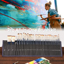 Nicpro 36pcs Paint Brush Set for Acrylic Painting, Oil, Watercolor, Gouache | Blue — 2