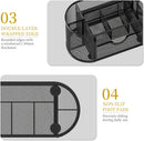 Mesh Desk Organizer with Drawer, 9-Compartment Pen Holder for Desk, Black — 6