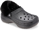 Crocs Women's Classic Lined Platform Clogs | 8 | Black Glitter — 5