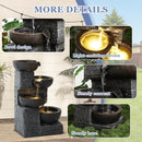 Grepatio 4-Tiers Indoor/Outdoor Garden Water Fountain, 21.9" H Cascading Water…