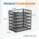 Daltack 6-Tier Paper Organizer for Desk with Handle, Black — 3