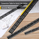 Mr. Pen- Metal Straight Edge Ruler, 4 pcs, 6", 8", 12", 14", Black | 6, 8, 12, 14 inch — 4