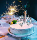 Silver 50th Birthday Candles, Number 50 Cake Topper for Men Birthday Decorations Party Decoration — 4