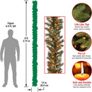 National Tree Company 9ft Pre-Lit Wintry Pine Flocked Christmas Garland — 3