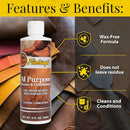 Fiebing's Leather Cleaner & Conditioner (8 oz) - All Purpose Wax-Free Color Safe Formula Protects & Strengthens All Leather - Prevents Molding, Cracking, Water Spots & Salt Stains on Car, Shoe, Purse — 2